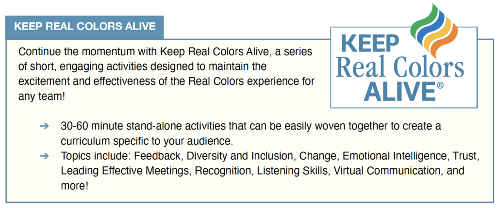 Keep Real Colors Alive follow-up training